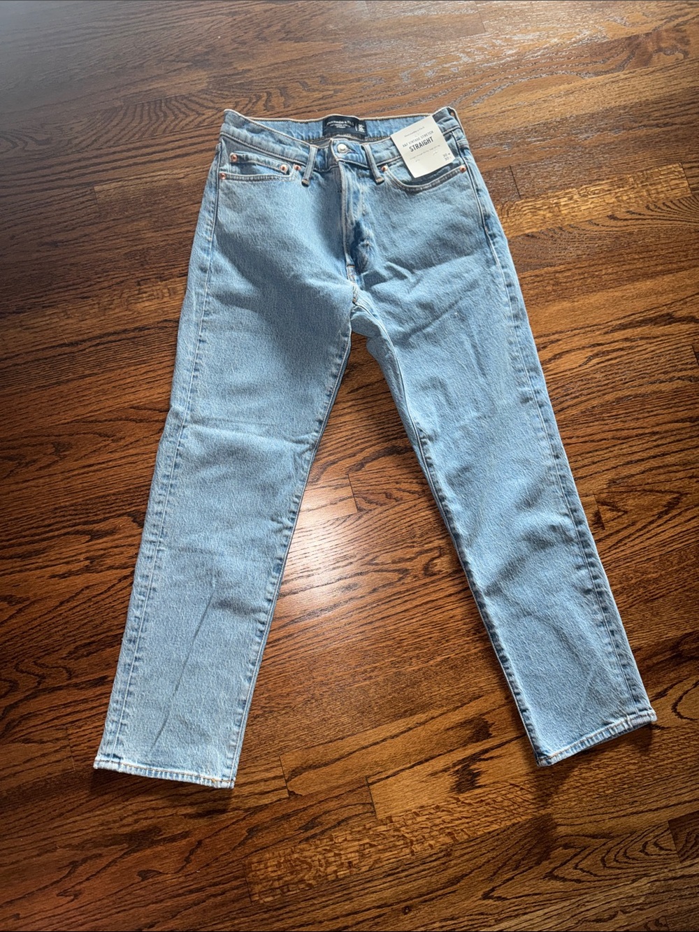Abercrombie & Fitch Light Blue Vintage Stretch Straight Jeans, 30/30 NWT